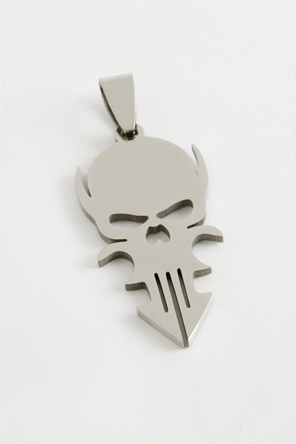 Kuru Kafa Çelik Kolye Ucu 3,5 cm