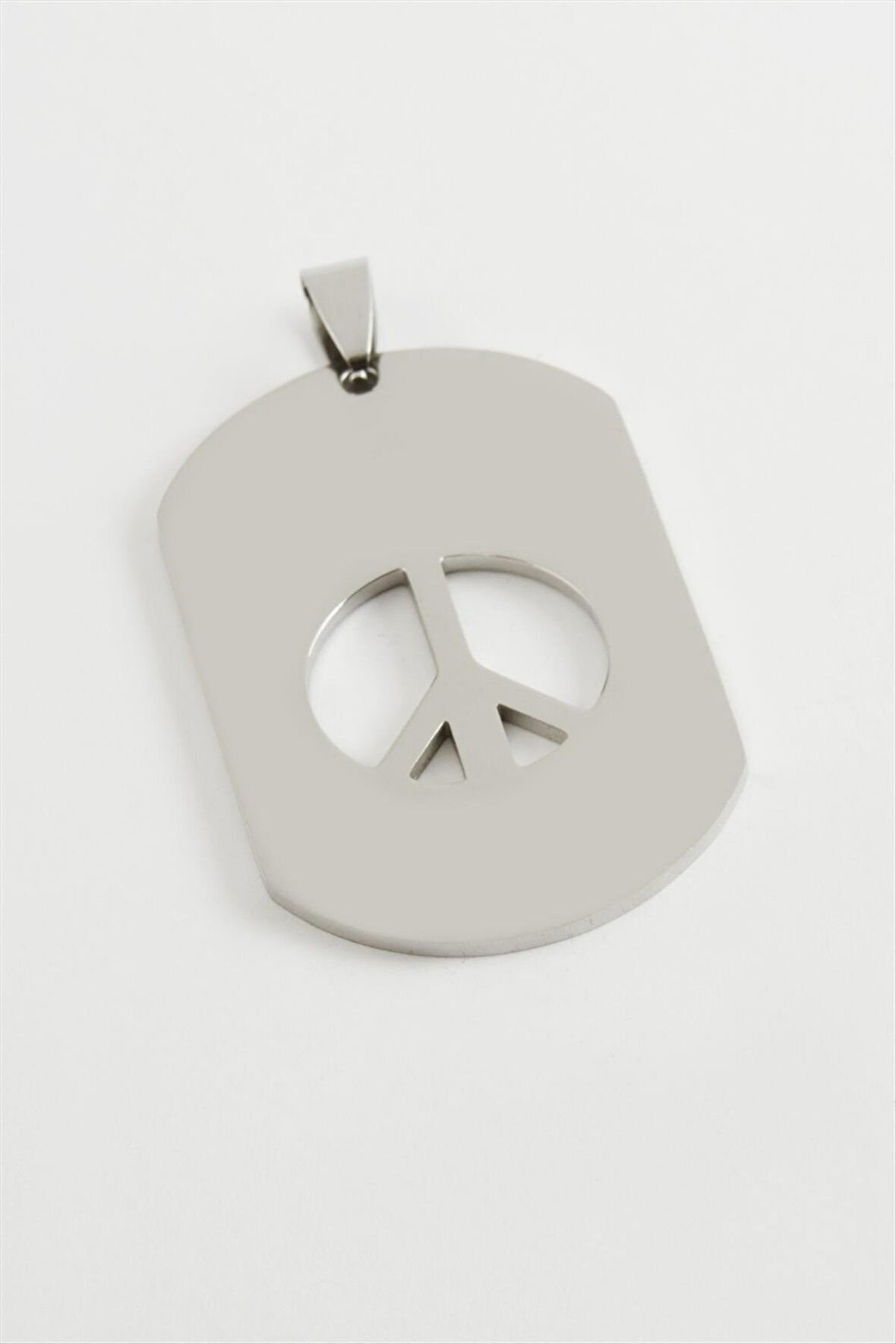 Barış İşareti Çelik Kolye Ucu 3*5 cm