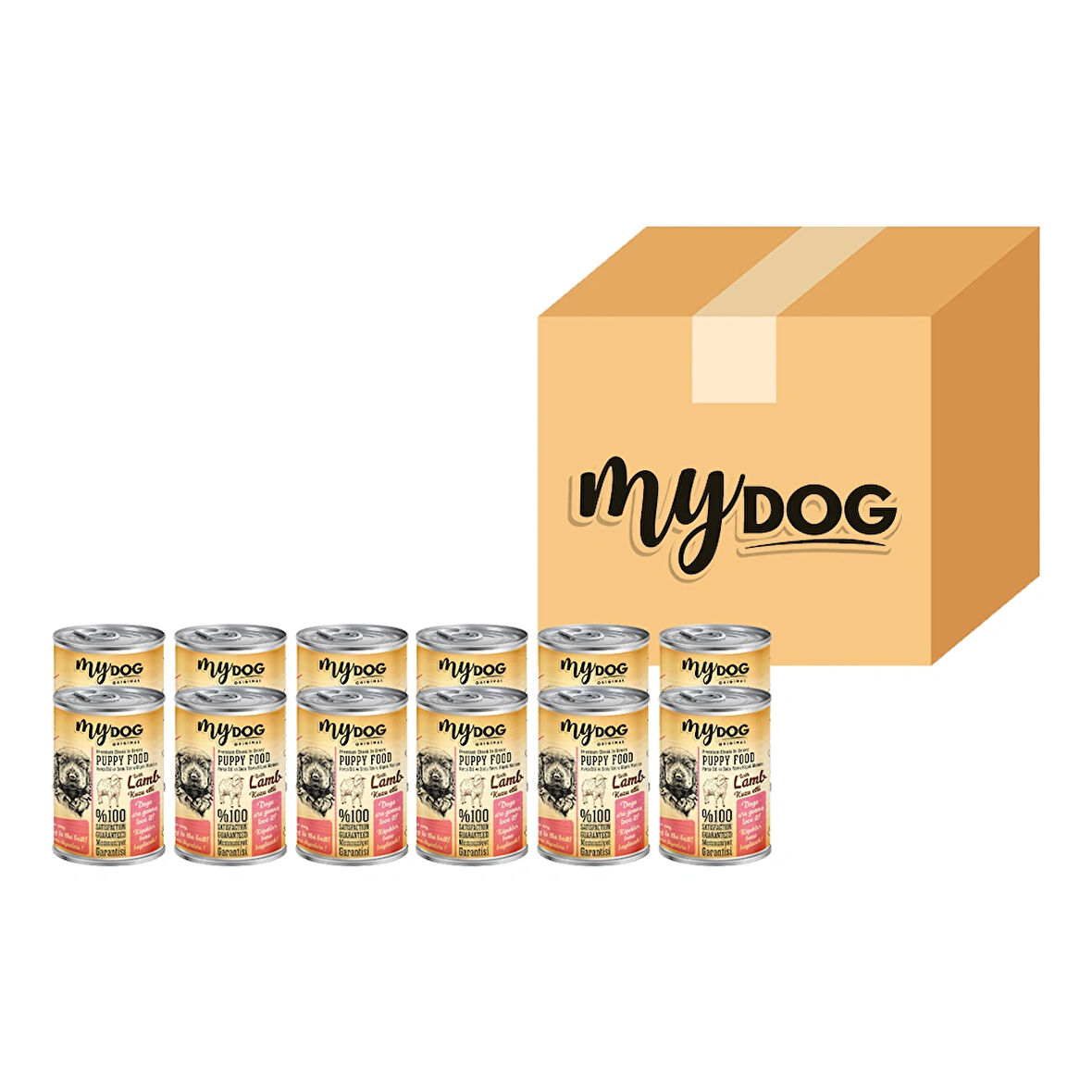 MYDOG KUZU PARÇA ETLİ YAVRU KÖPEK KONSERVESİ 12 Lİ (400GR)