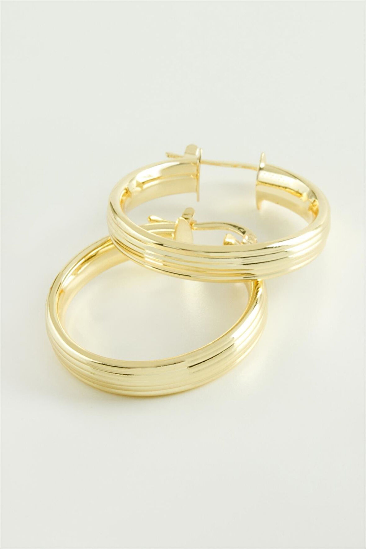 Çizgili Halka Küpe 3 cm