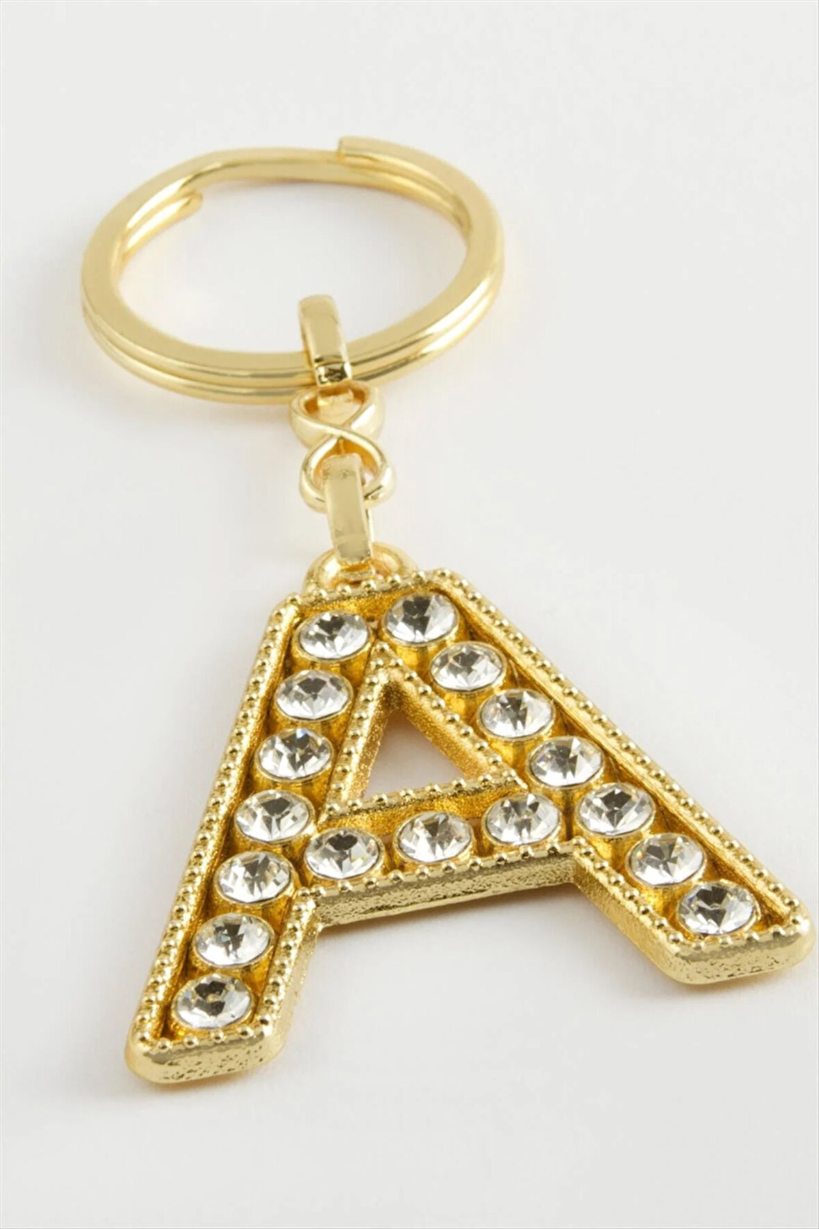 Sarı Renkli Taşlı Harf Anahtarlık