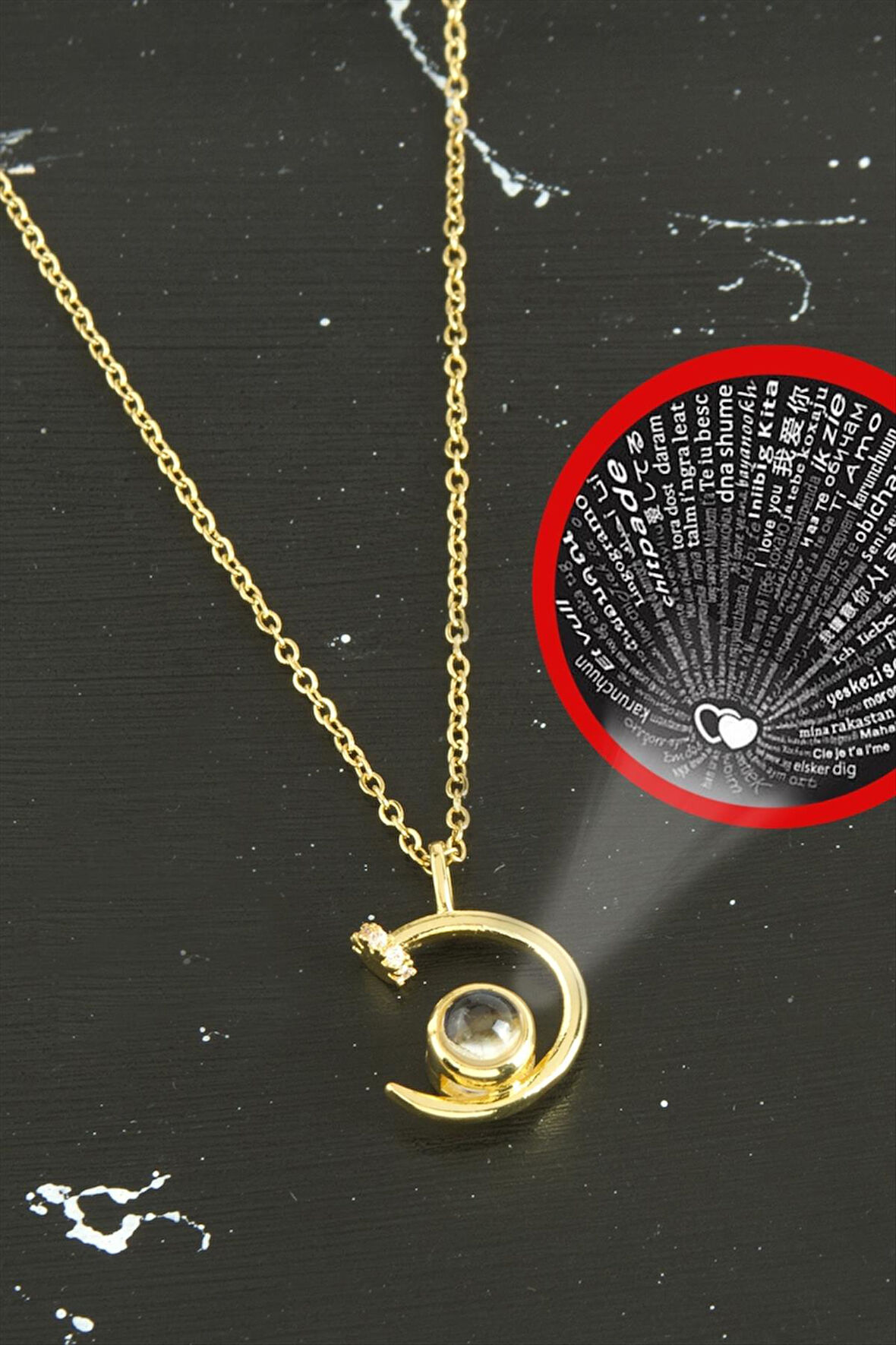 Çivi Lüks Çelik Kolye 100 Dilde Seni Seviyorum
