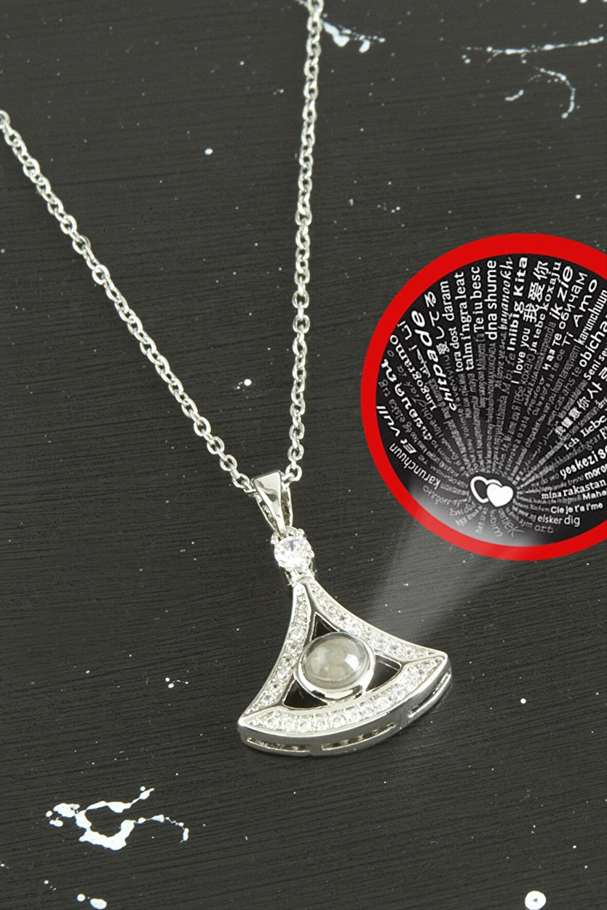 Oval Lüks Çelik Kolye 100 Dilde Seni Seviyorum