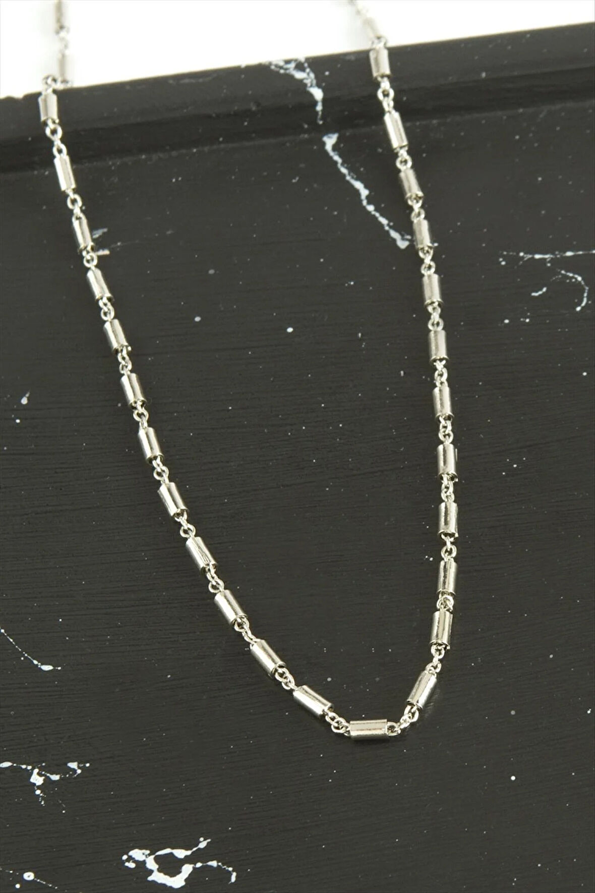 Silindir Zincir Çelik Kolye 45 cm