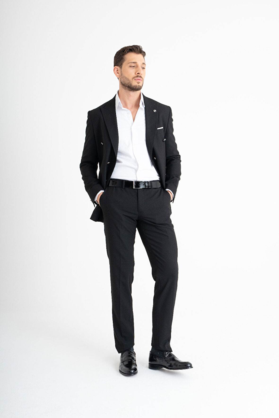 Slim Fit Takım Elbise - Siyah 56