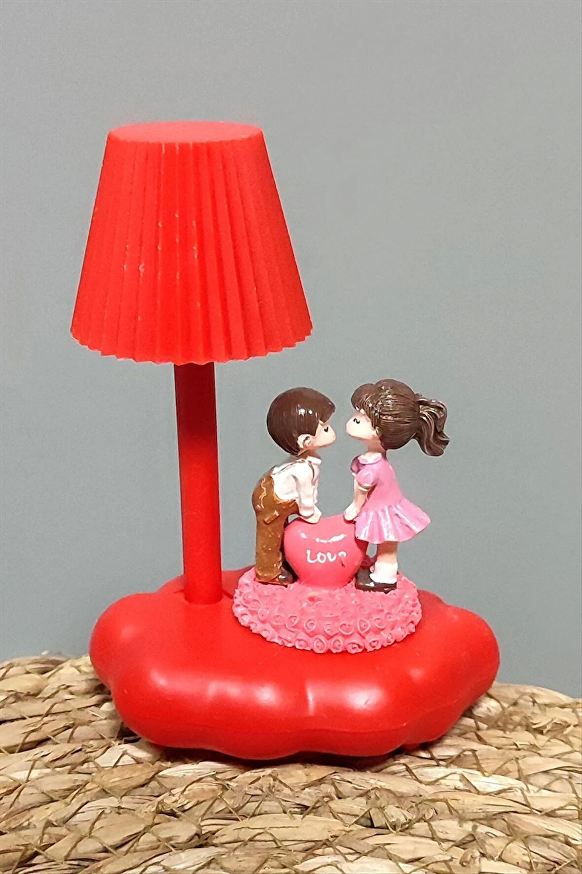 Sevgili Çift Abajur Işıklı Masa Lambası