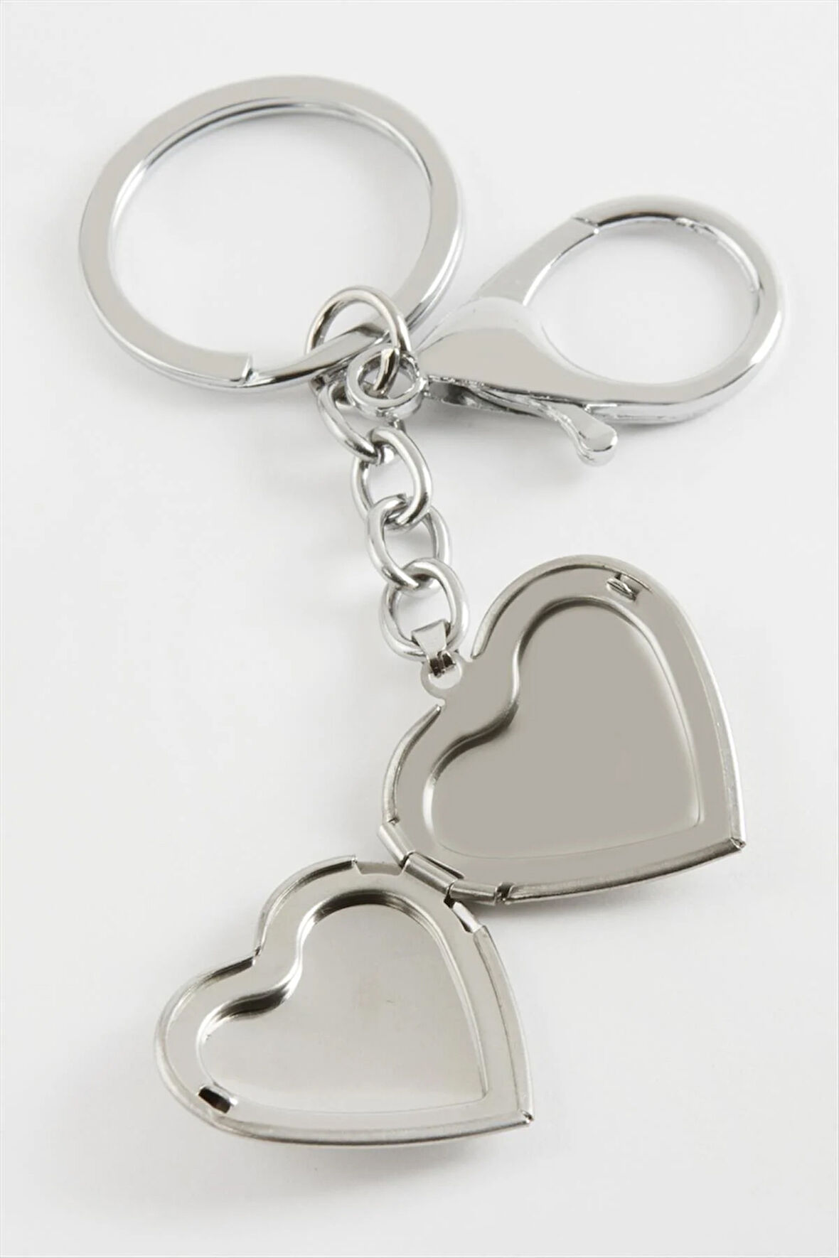 Kalp Kapaklı Çelik Kolye Ucu ve Anahtarlık
