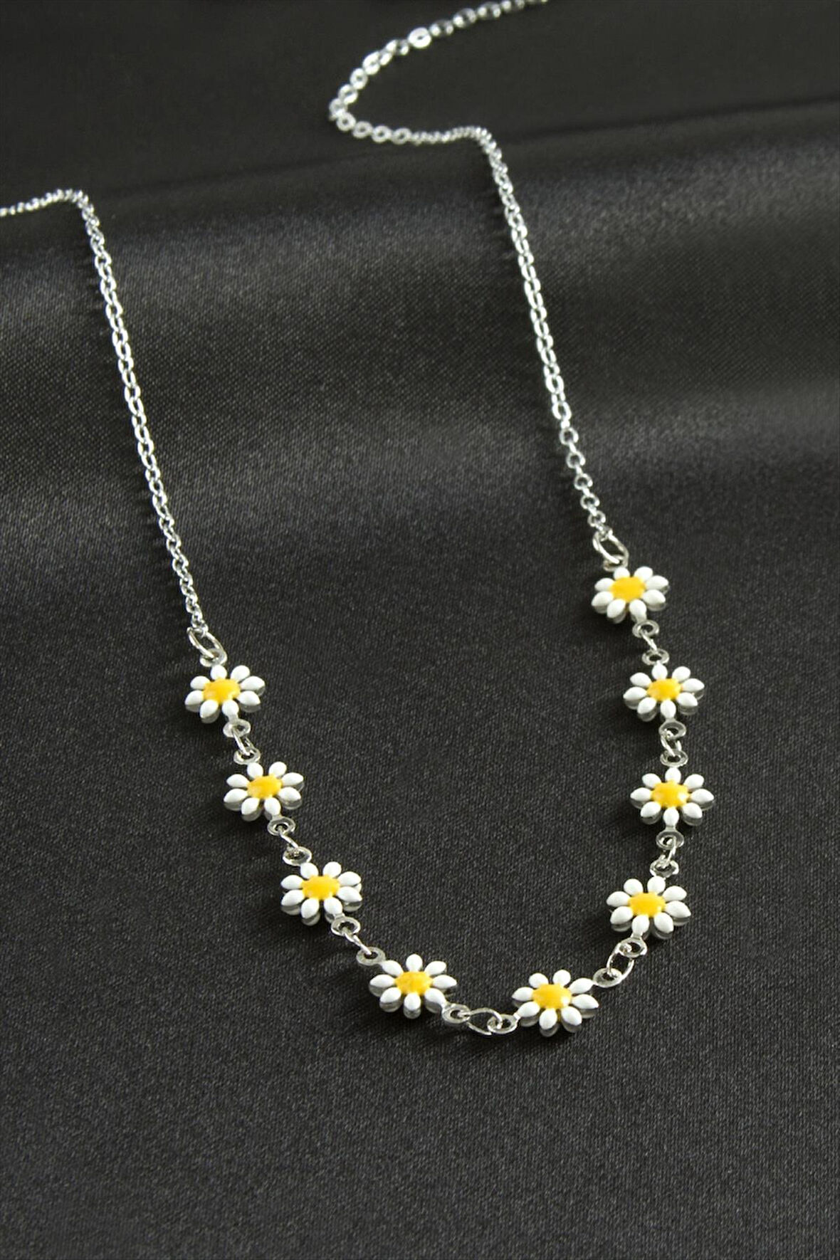 Papatya Mineli Kolye