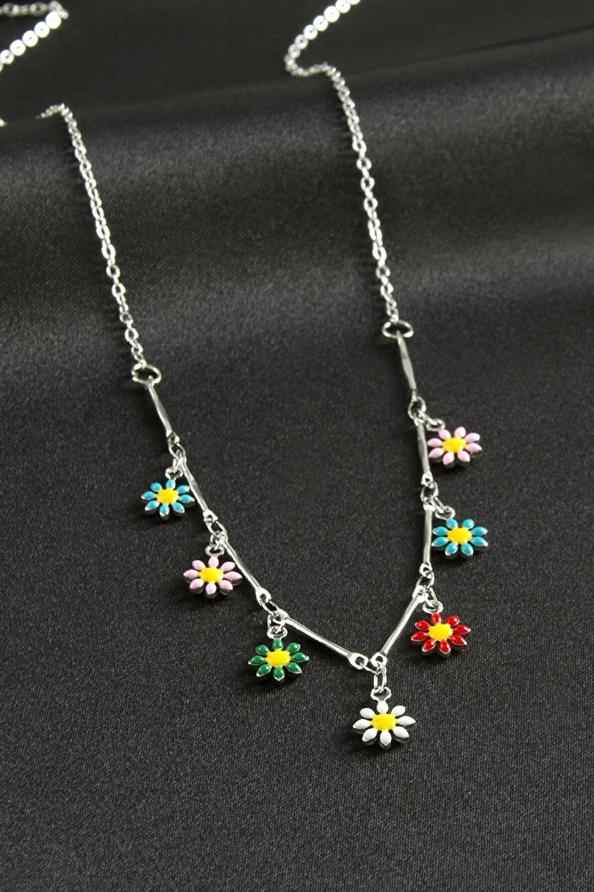 Papatya Mineli Kolye