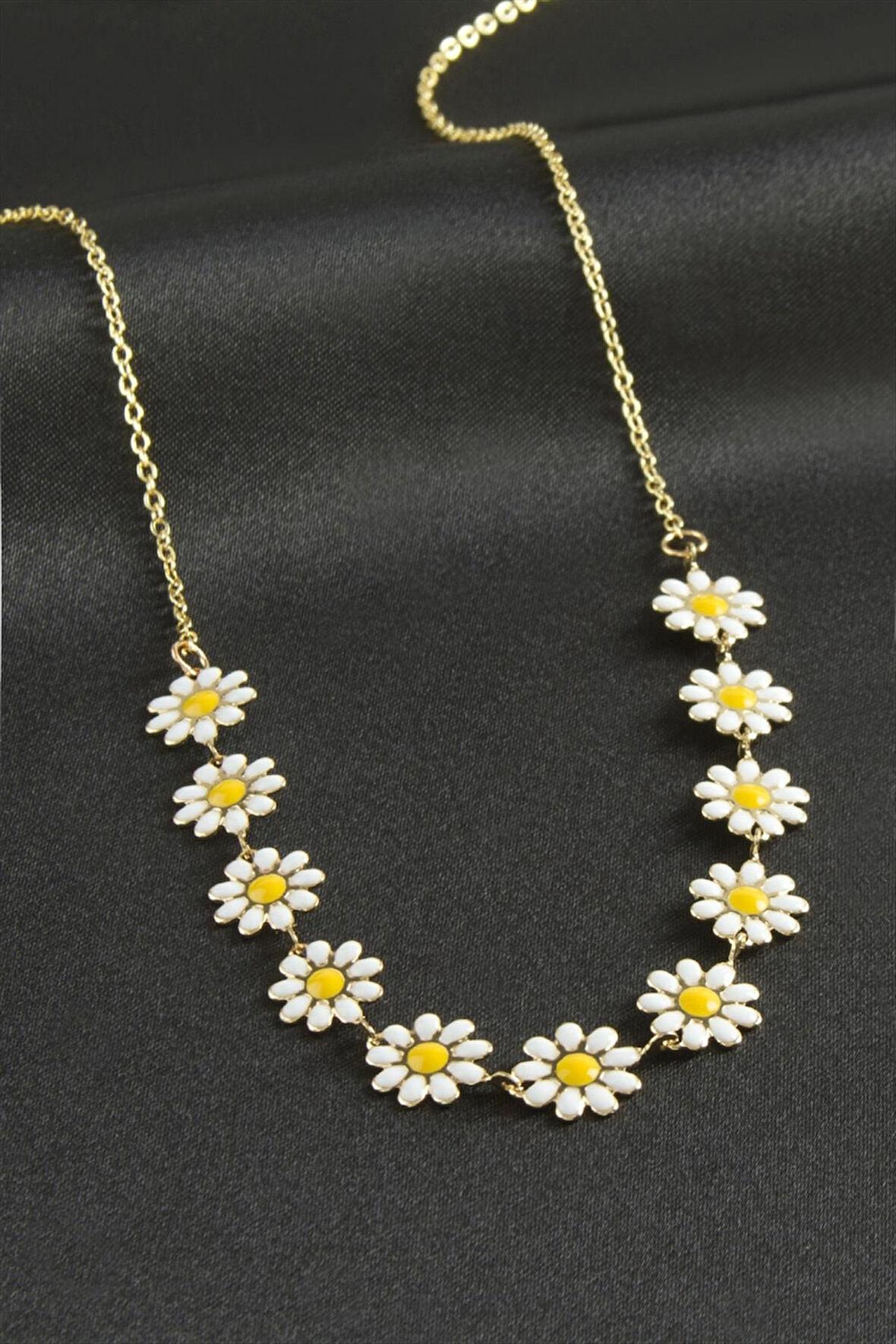 Papatya Mineli Kolye