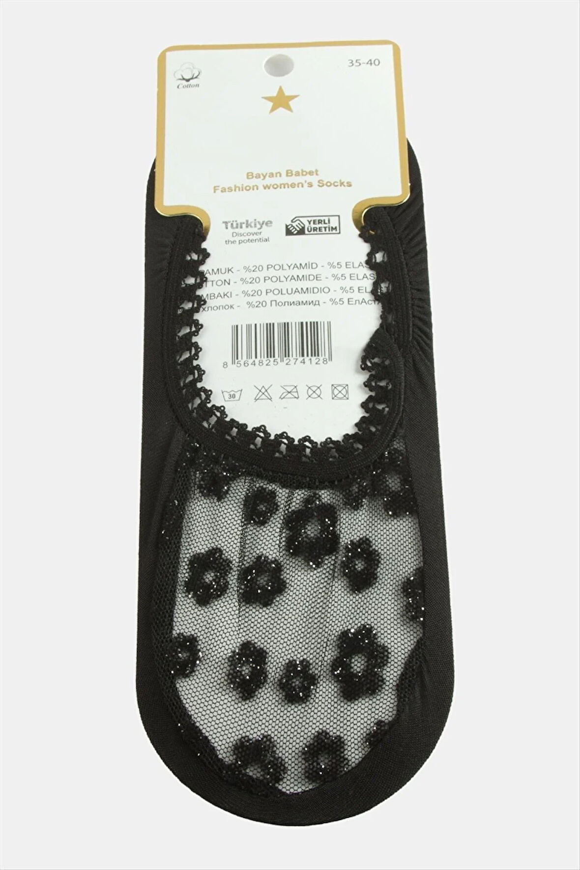 Çiçek Dantel Babet Çorap