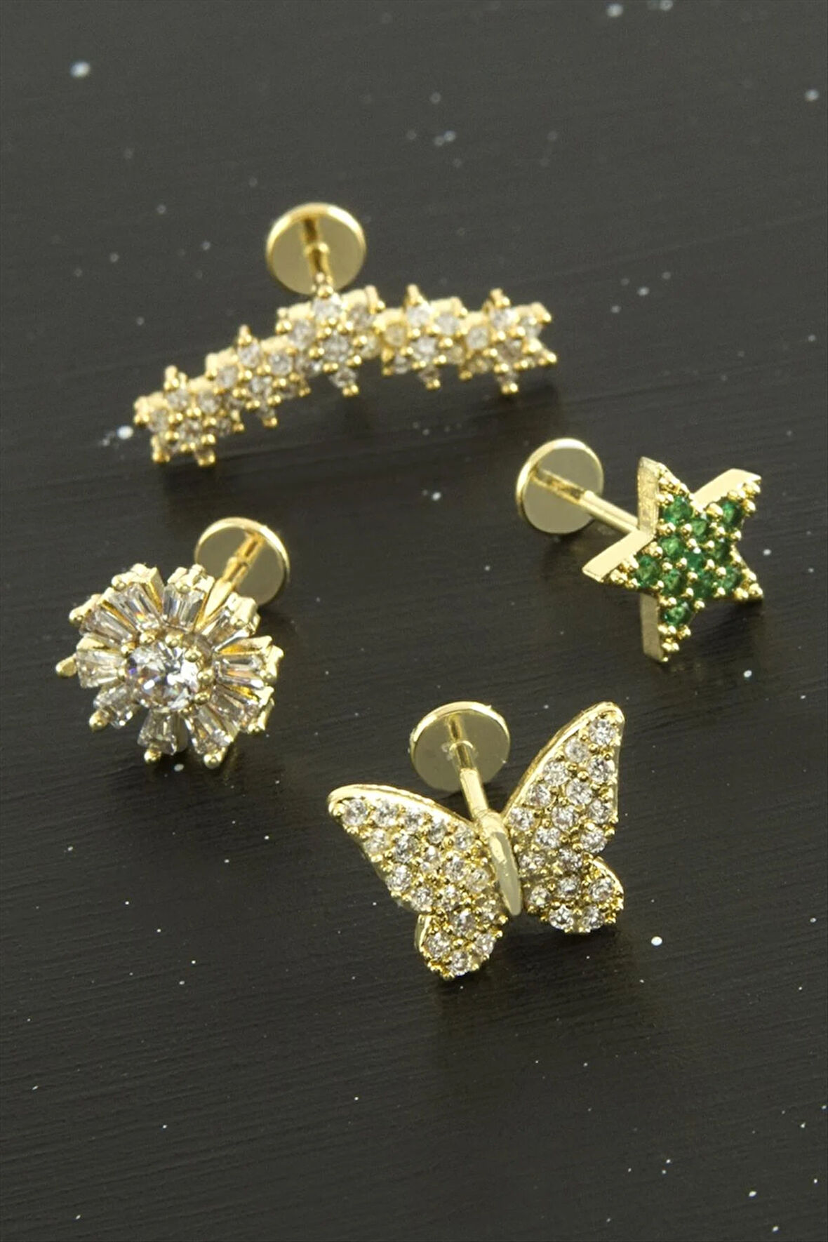 Tragus Zirkon Taşlı  Piercing 1 Adet