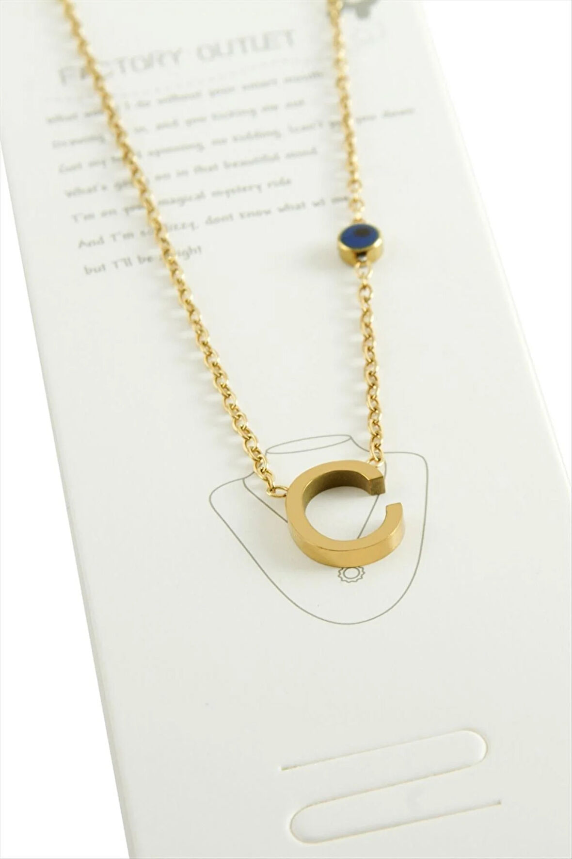 Sarı Renkli Harfli Çelik Kolye