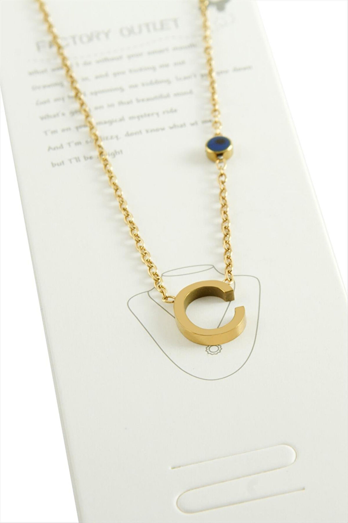 Sarı Renkli Harfli Çelik Kolye