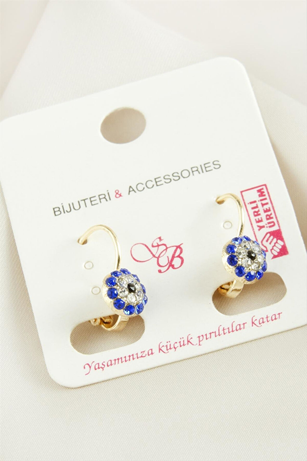 Nazar Taşlı Klipsi Küpe