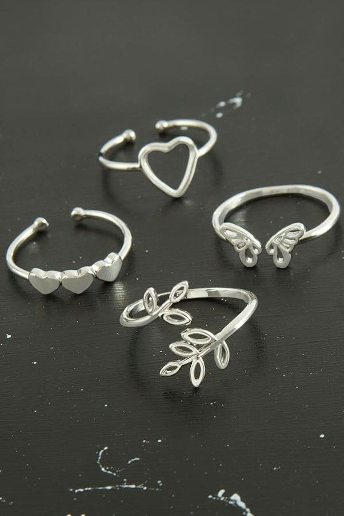 Karışık Lüx Çelik Eklem Yüzük 1 Adet