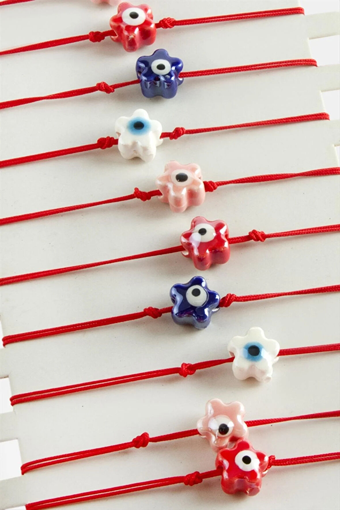 Çiçek Cam İp Bileklik