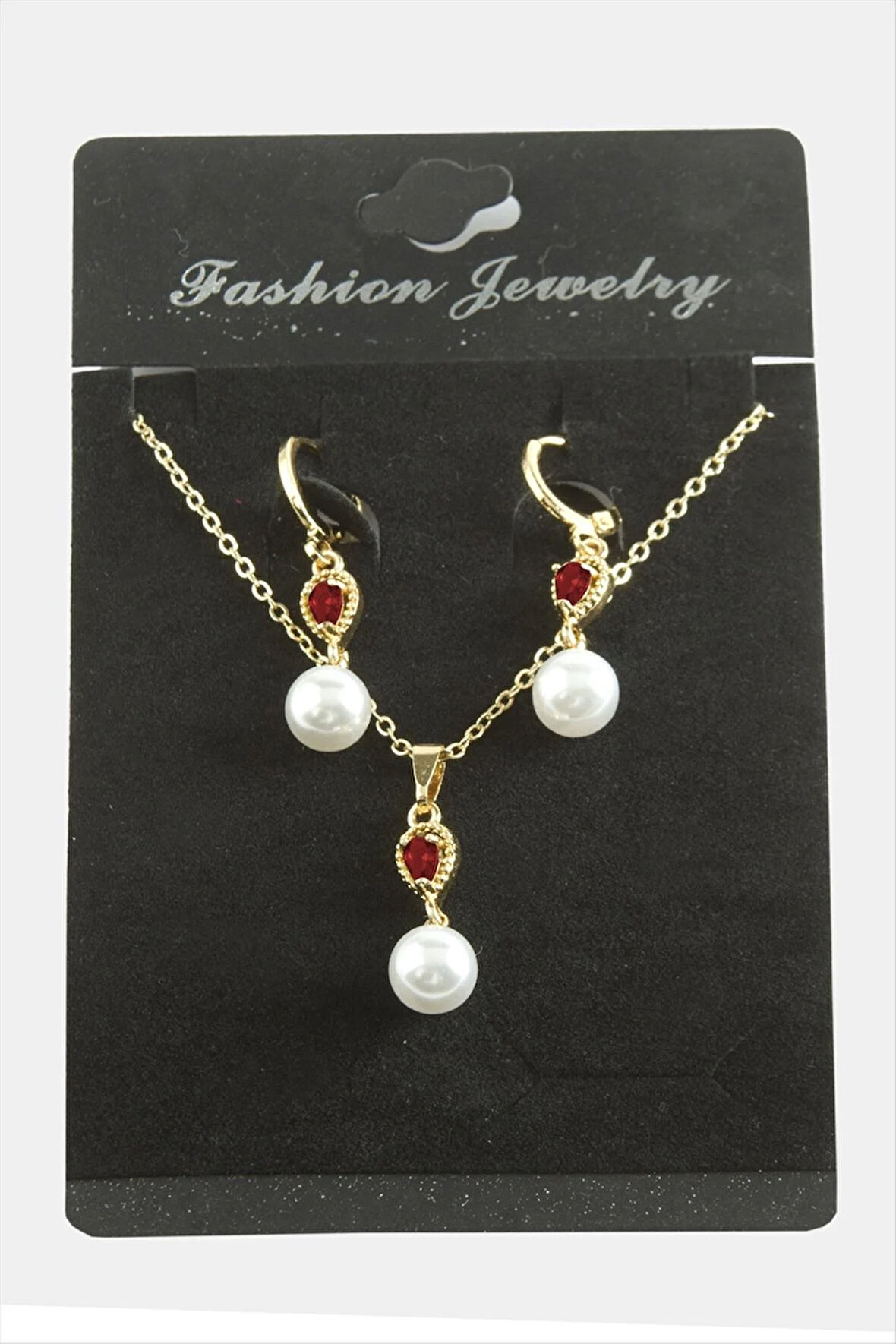 Damla İnci Zirkon Taşlı Set Kolye