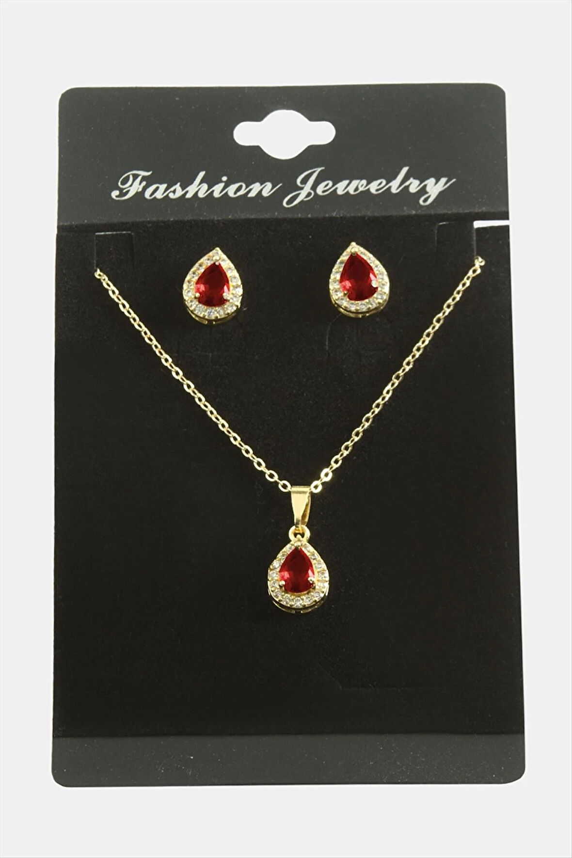 Damla Zirkon Taşlı Set Kolye