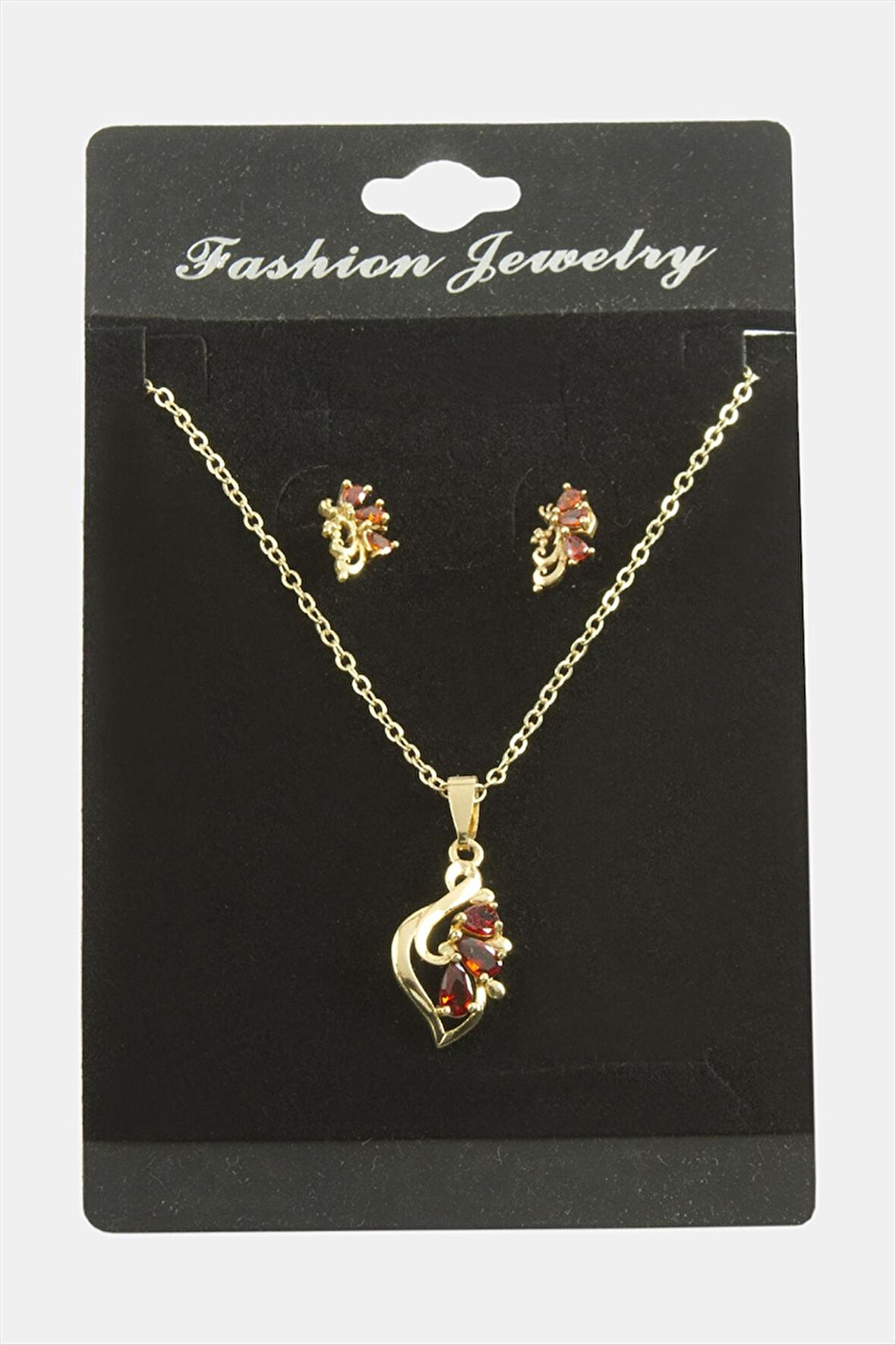 Çiçek Zirkon Taşlı Set Kolye