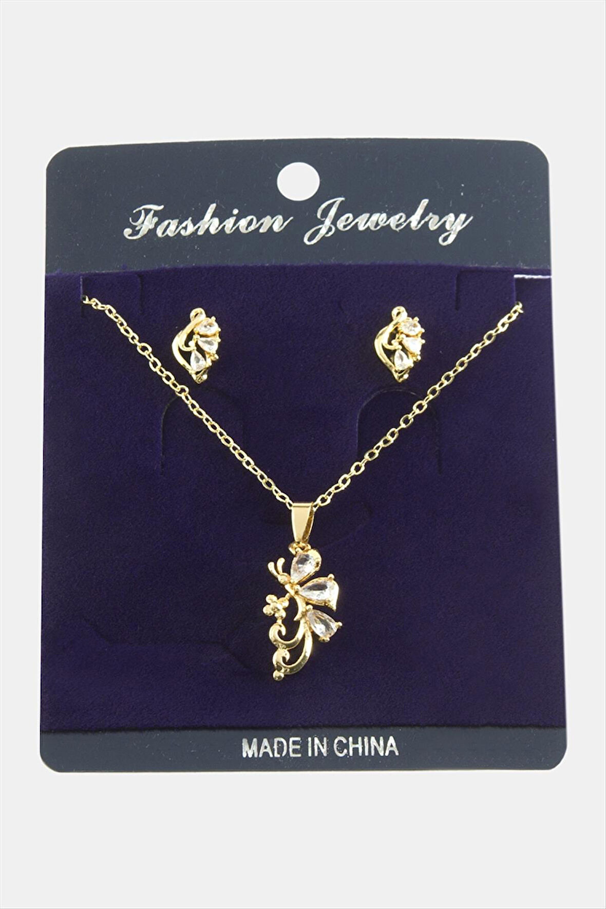 Yusufçuk Zirkon Taşlı Set Kolye