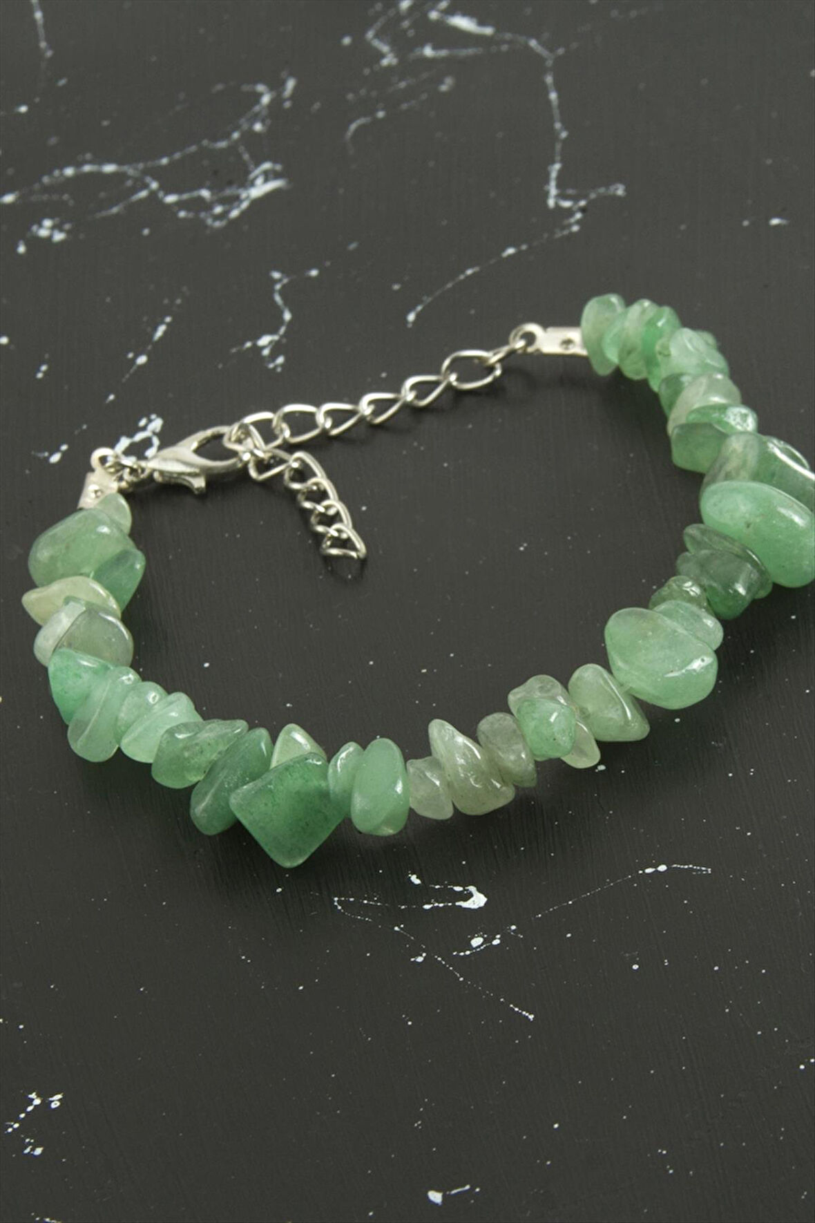 Yeşim Kırık Doğaltaşlı Bileklik