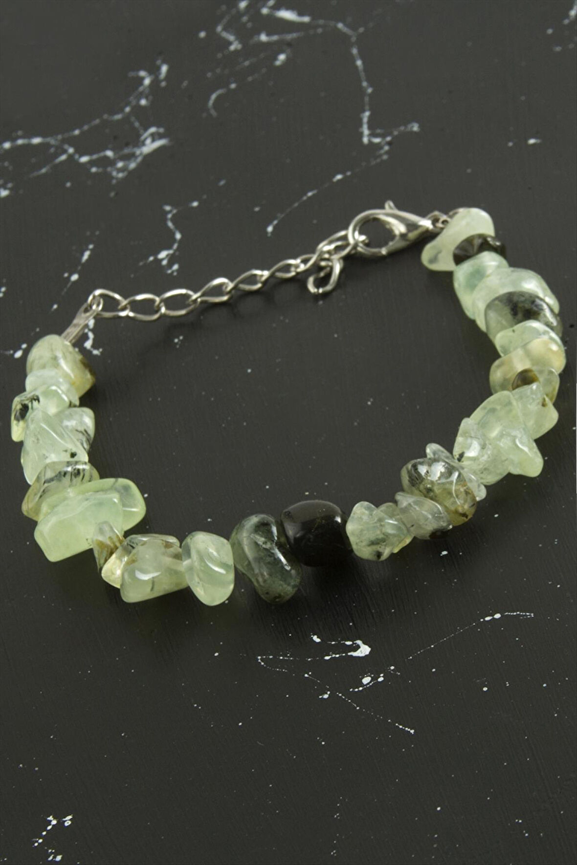 Yeşim Kırık Doğaltaşlı Bileklik