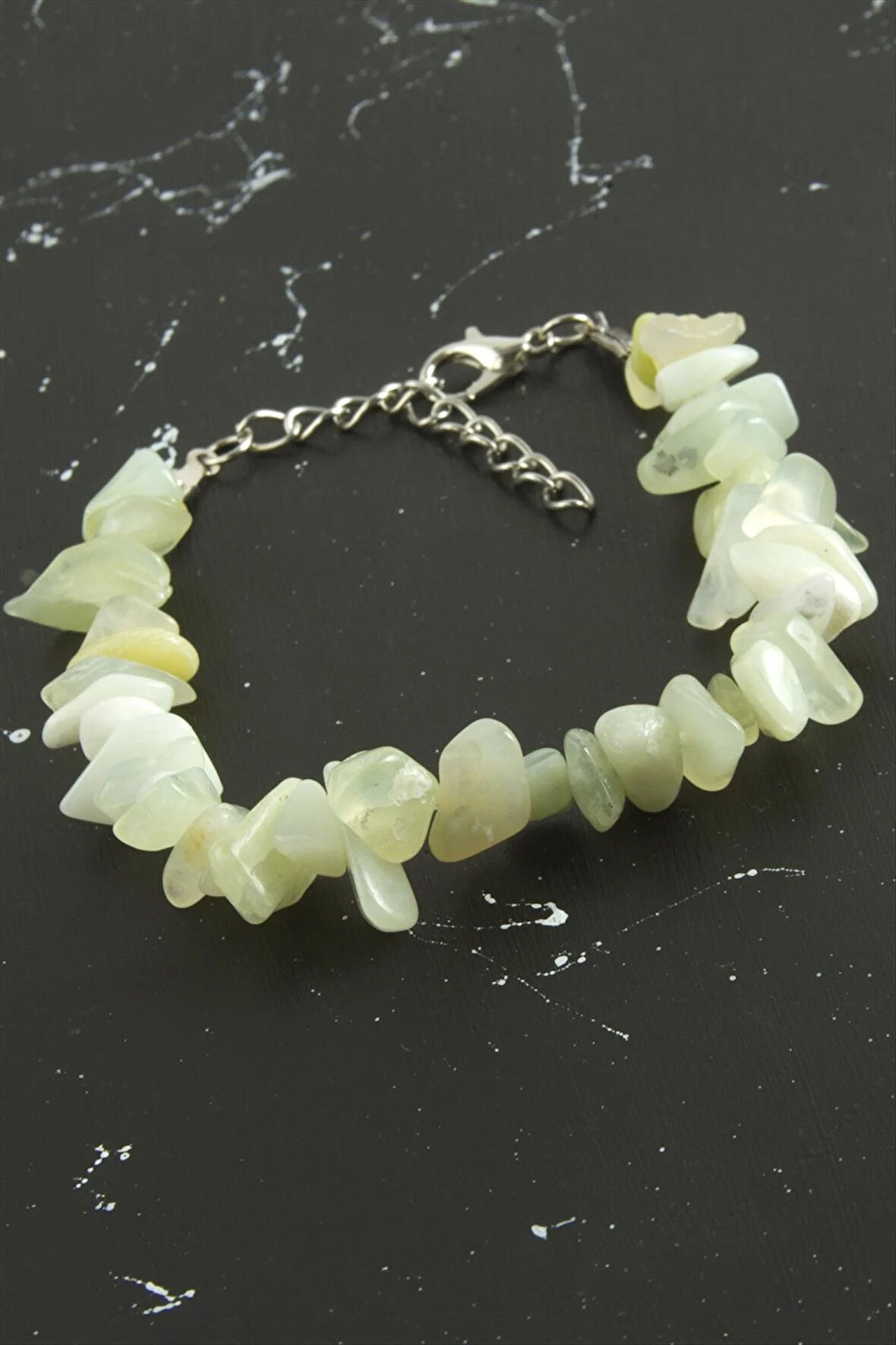 Yeşim Kırık Doğaltaşlı Bileklik