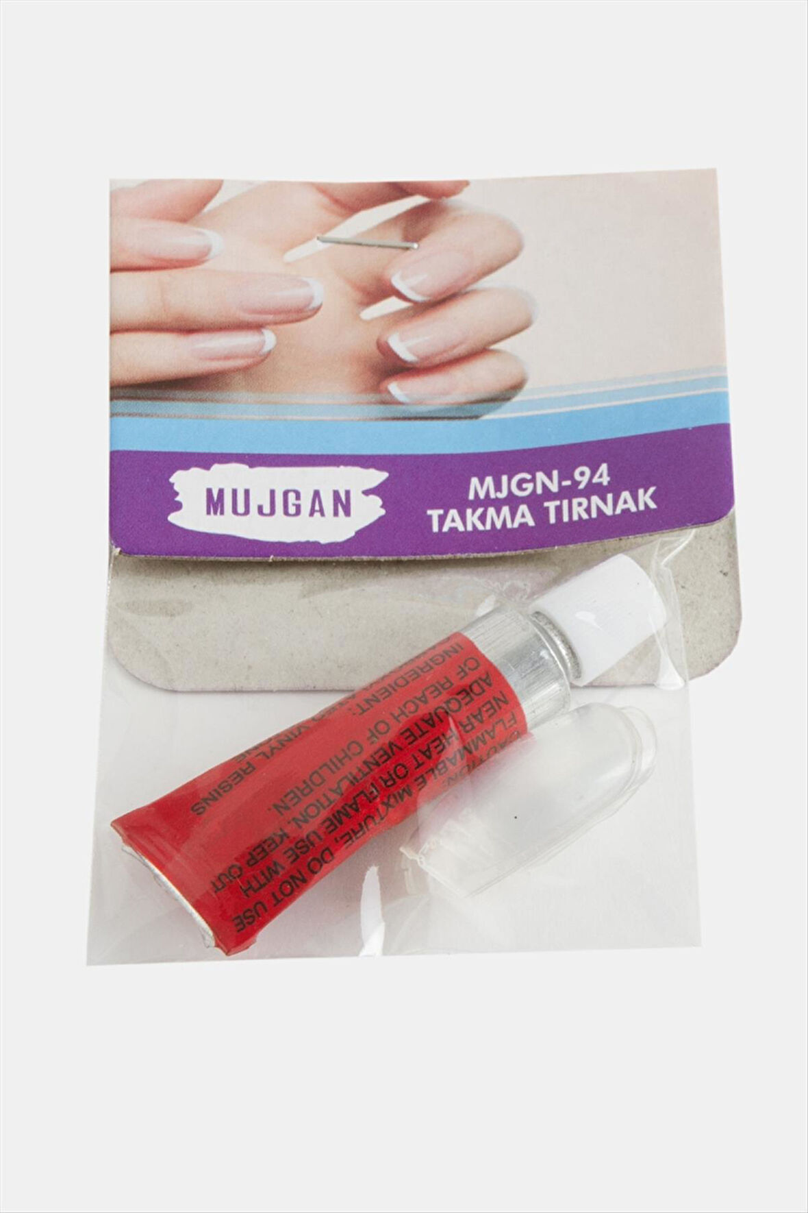 Şeffaf Renkli Kartela Takma Tırnak 24 Adet