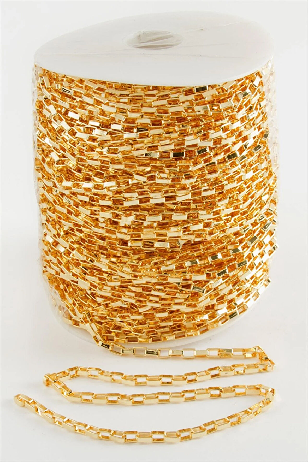 4*6 mm Sarı Renkli Kare Zincir 50 Metre