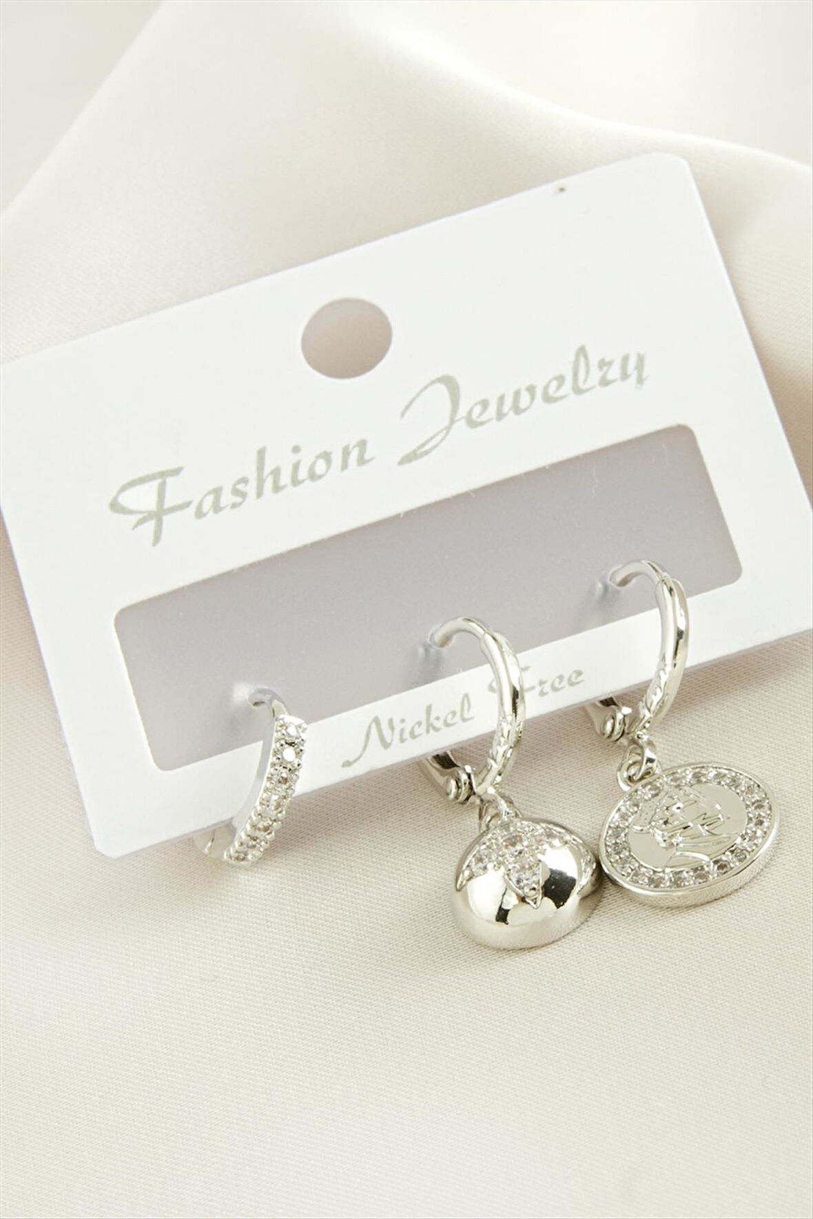 3 Adet Yıldız Zirkon Taşlı Küpe