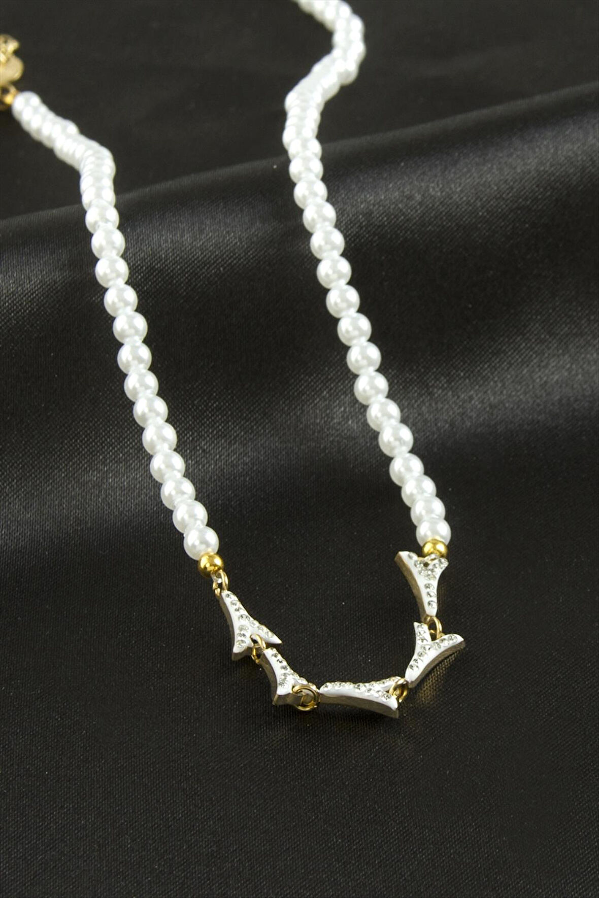 Eyfel Kuesi İnci Lüks Çelik Kolye