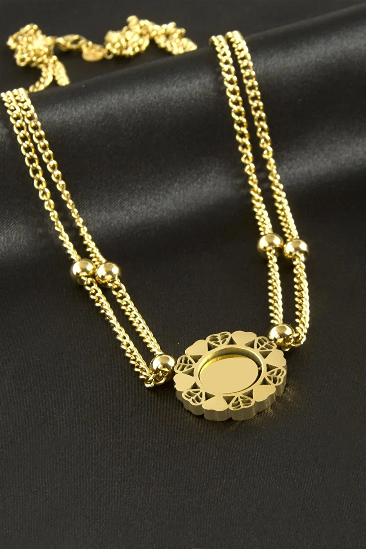 Kalp Lüks Çelik Kolye