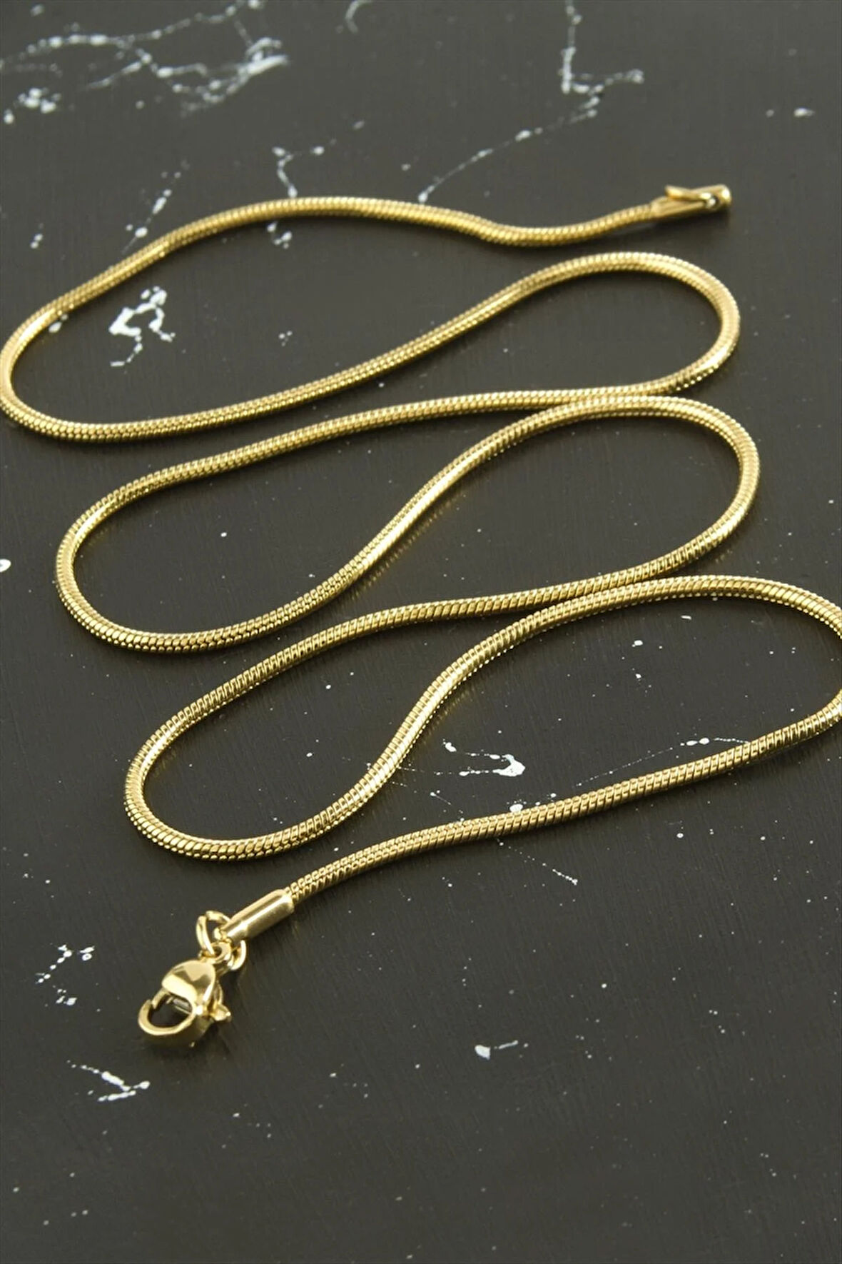 Silindir Zincir Çelik Kolye 55 cm