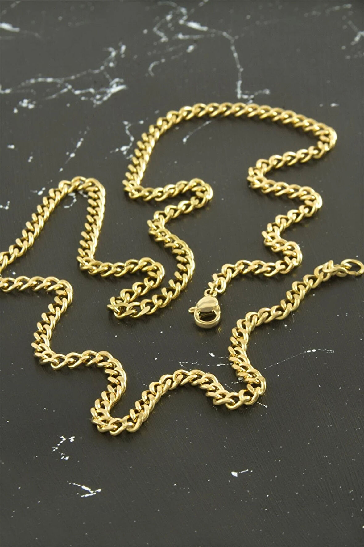 Düz Zincir Çelik Kolye 55 cm