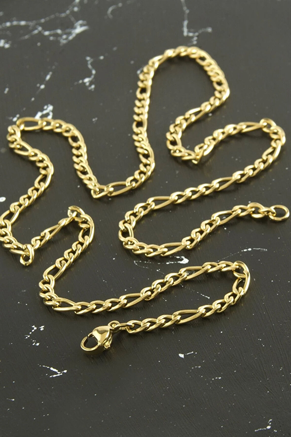 Oval Zincir Çelik Kolye 55 cm