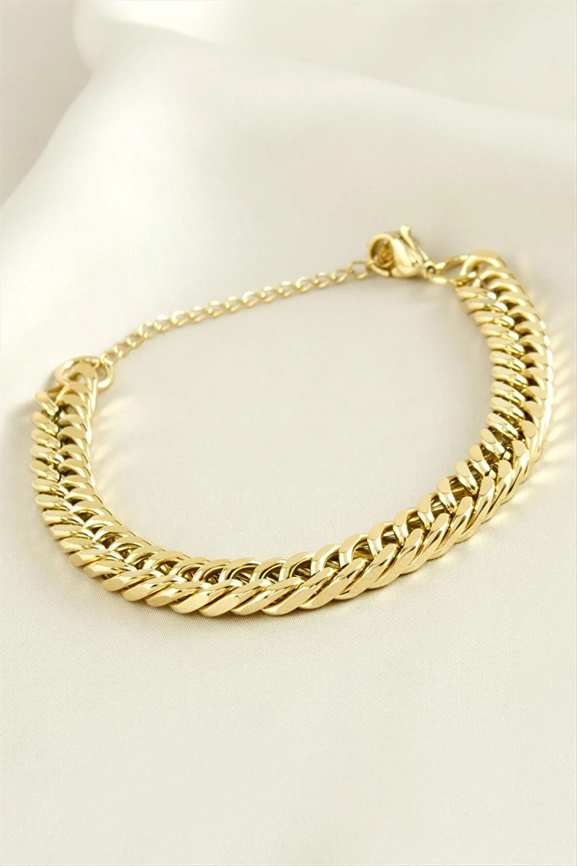 Düz Zincir Lüks Çelik Bileklik