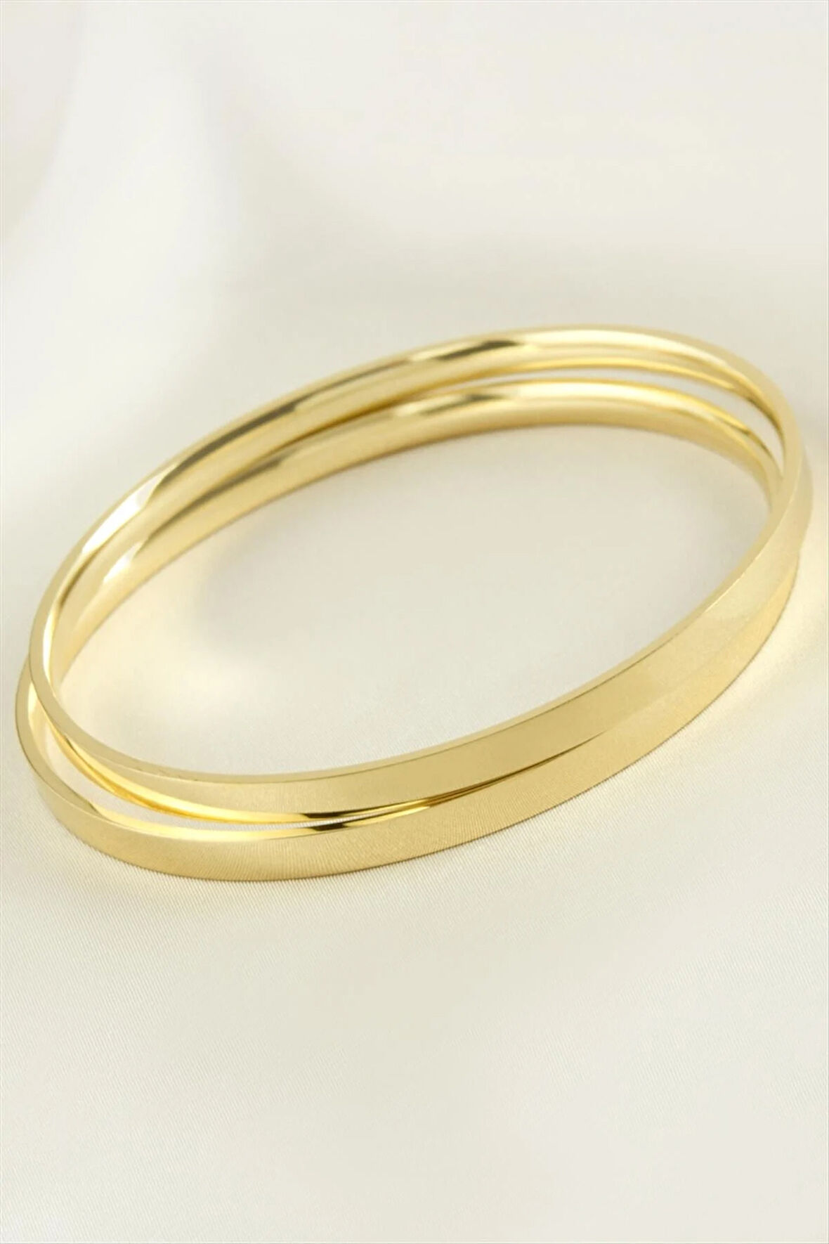 2 Adet Ajda Lüks Çelik Bilezik 65*4 mm