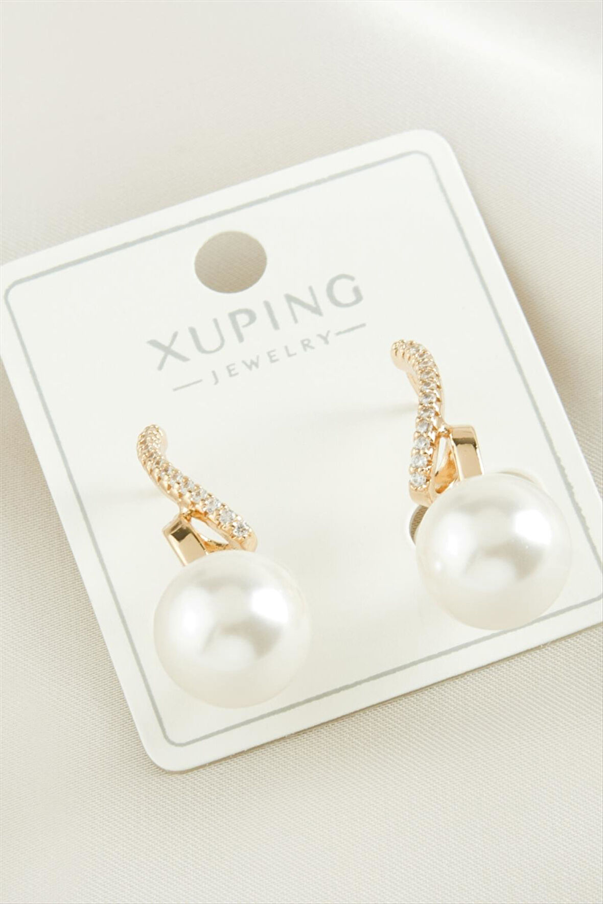 Xuping İnci Zirkon Taşlı Lüks Çelik Küpe