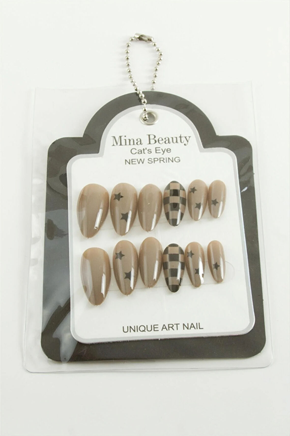 Desenli Mina Beauty Kedi Gözü Takma Tırnak