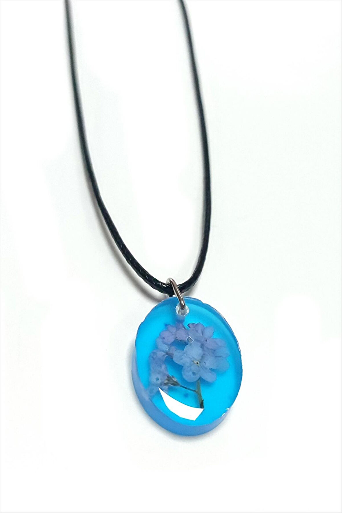 Unutma Beni Çiçeği Oval Epoksi Kolye