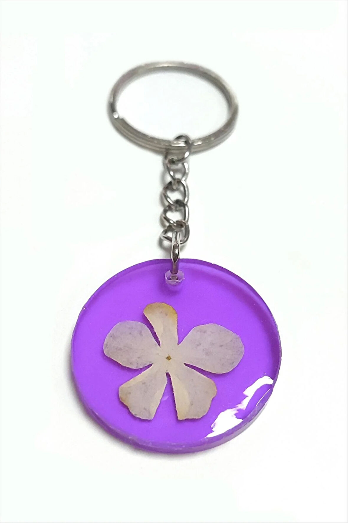 Kartopu Çiçeği Papatya Epoksi Anahtarlık