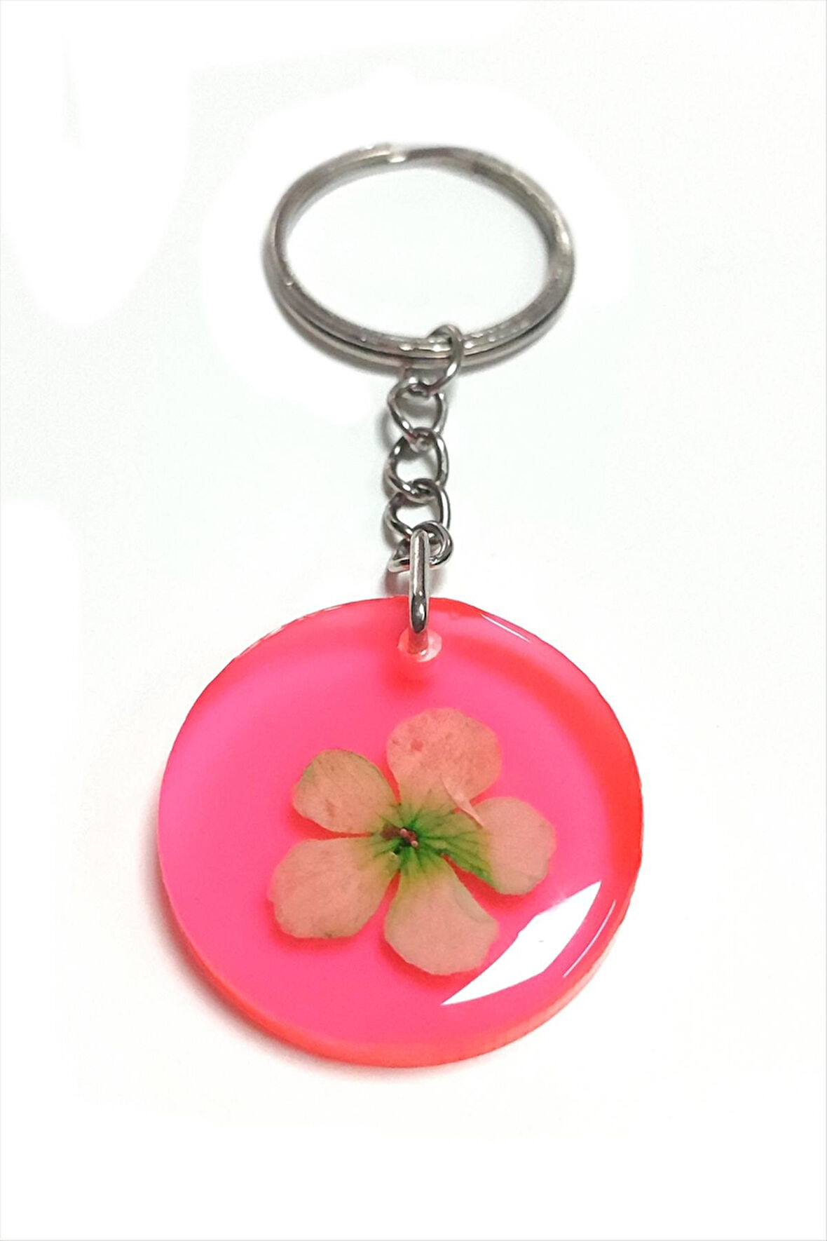 Kartopu Çiçeği Papatya Epoksi Anahtarlık