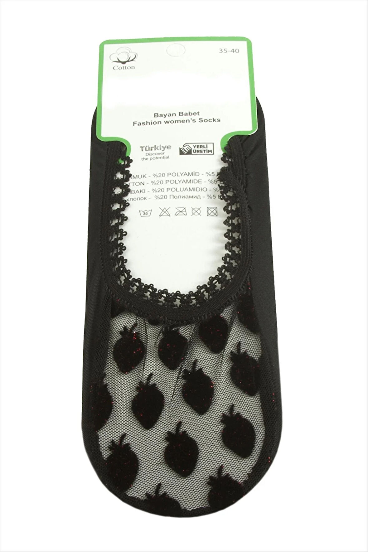 Çilek Dantel Babet Çorap