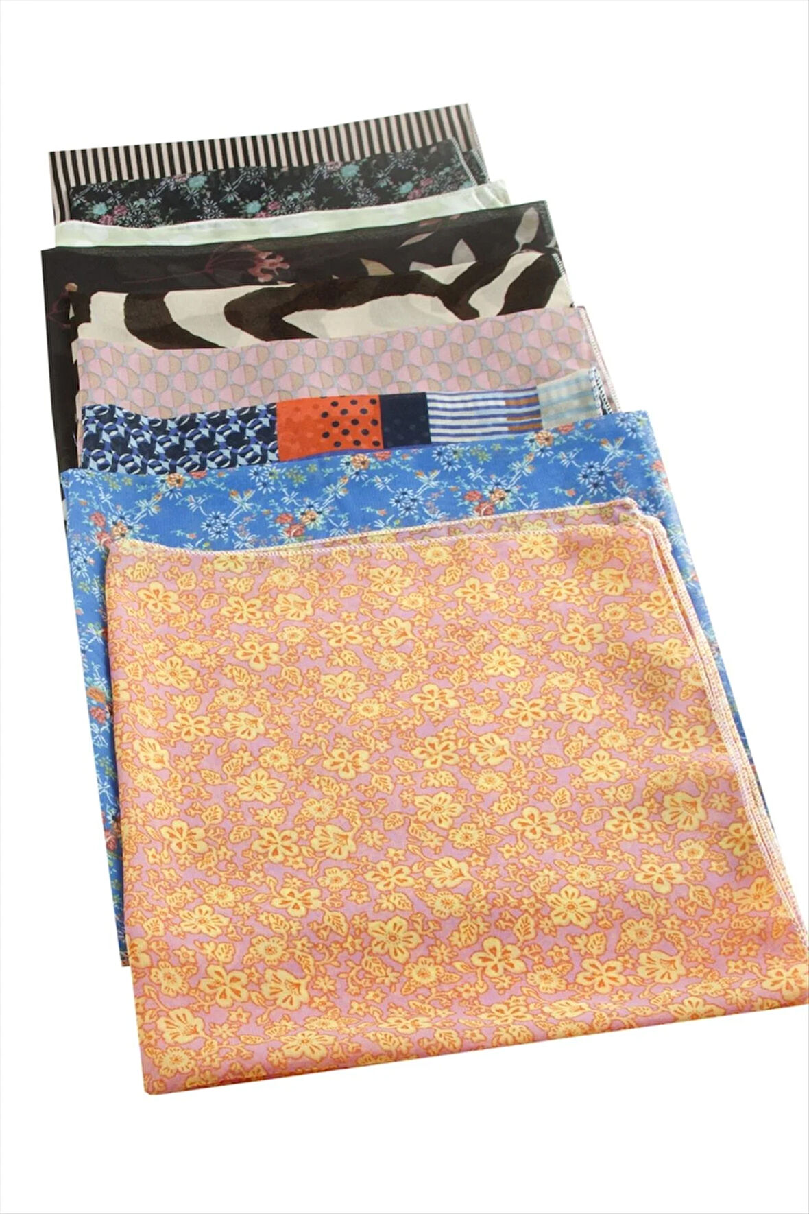 Karışık Desenli Şifon Fular 50 cm