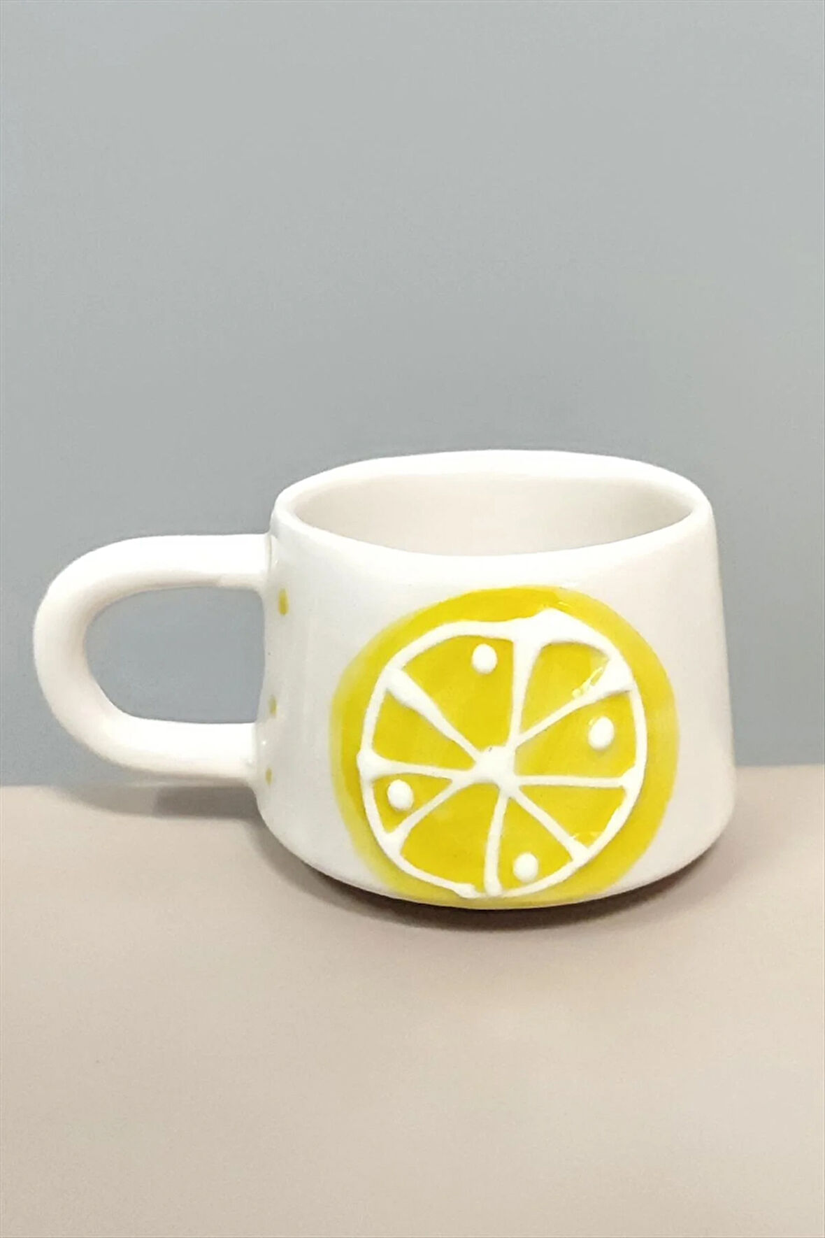 Limon Desenli Seramik Kupa