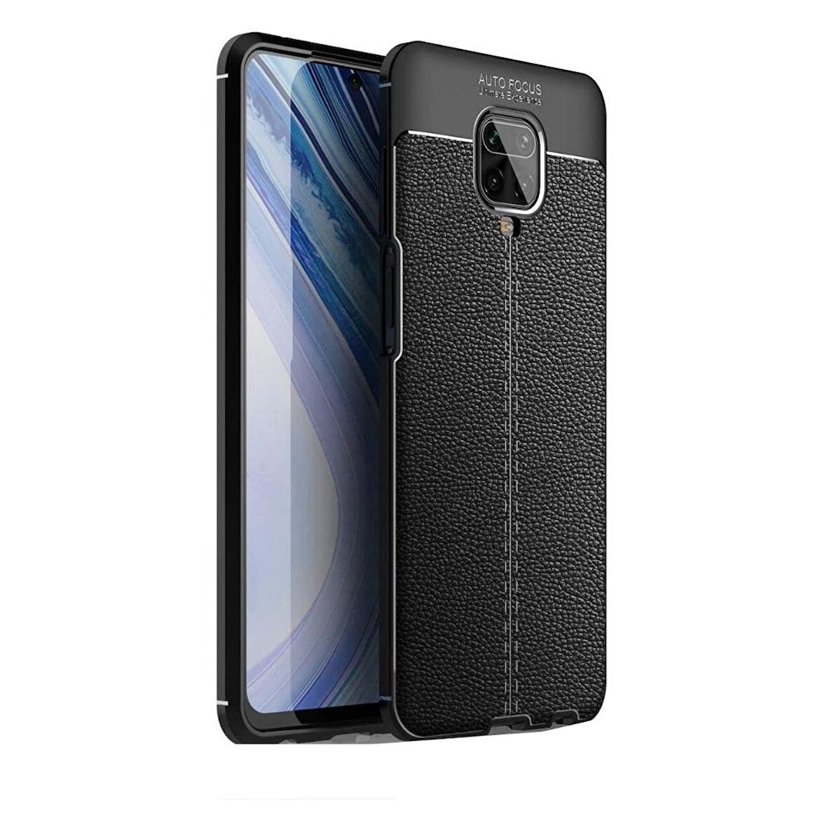 Smcase Xiaomi Redmi Note 9S Kılıf Deri Dokulu Silikon