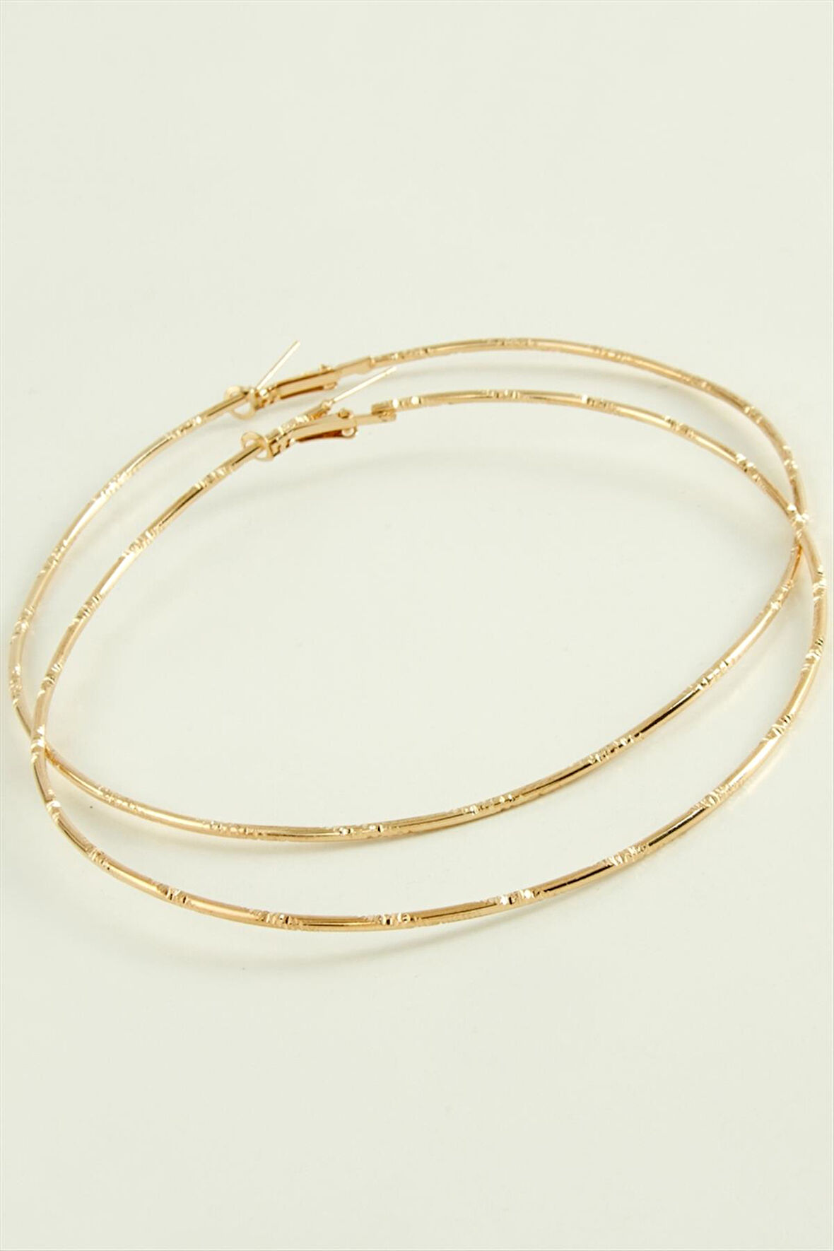 Çizgili Metal Halka Küpe 8-9-10 cm