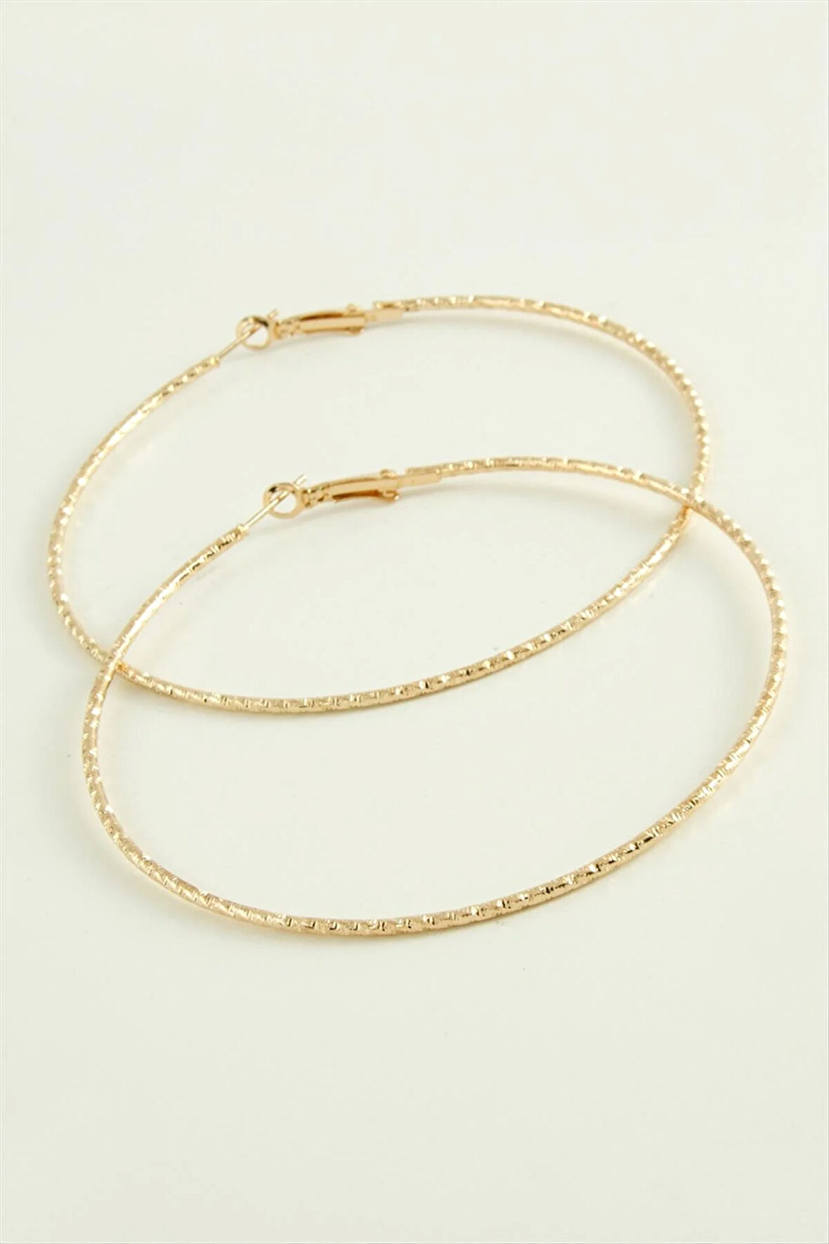 Zikzak Burgulu Metal Halka Küpe 8-9-10 cm