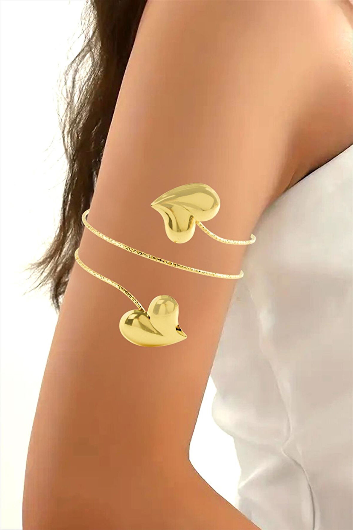 Kalp Figürlü Üst Kol Pazu Bilekliği